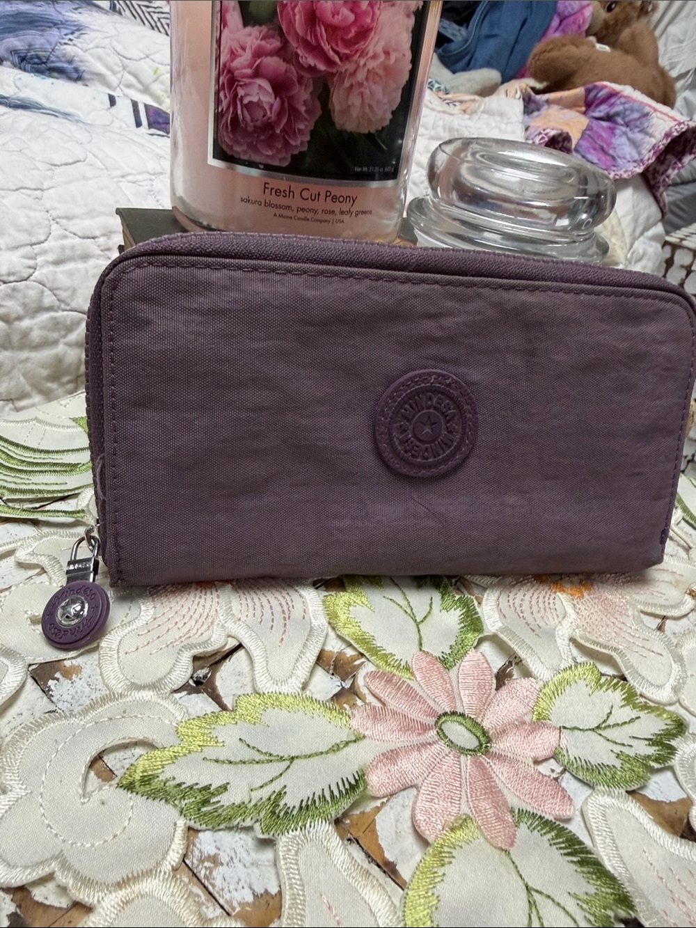 Kipling knock off Mauve Zip-Around Wallet
